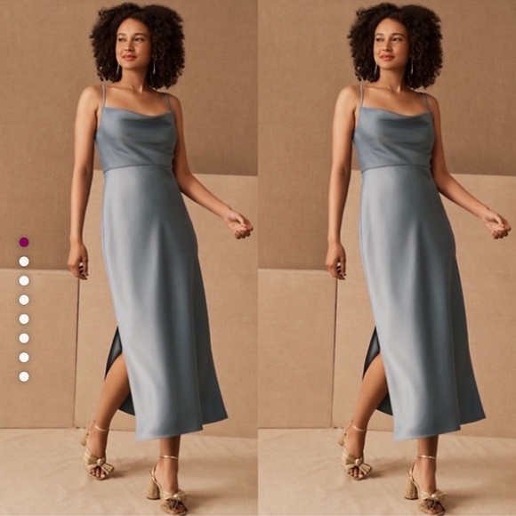 BHLDN Dresses & Skirts - BHLDN > Cali Satin Charmeuse Midi Dress 4